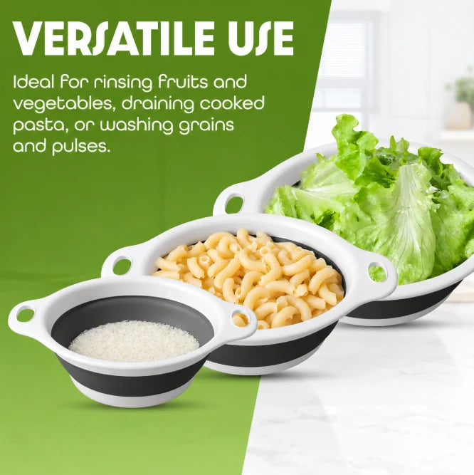 Collapsible Self-Draining Colander Set